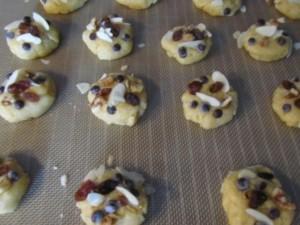 cookies au raisins avant cuisson