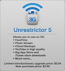 3G Unrestrictor sur iPhone jailbreaké, compatible iOS 5...