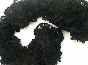 Echarpe noire laine PAPILLON