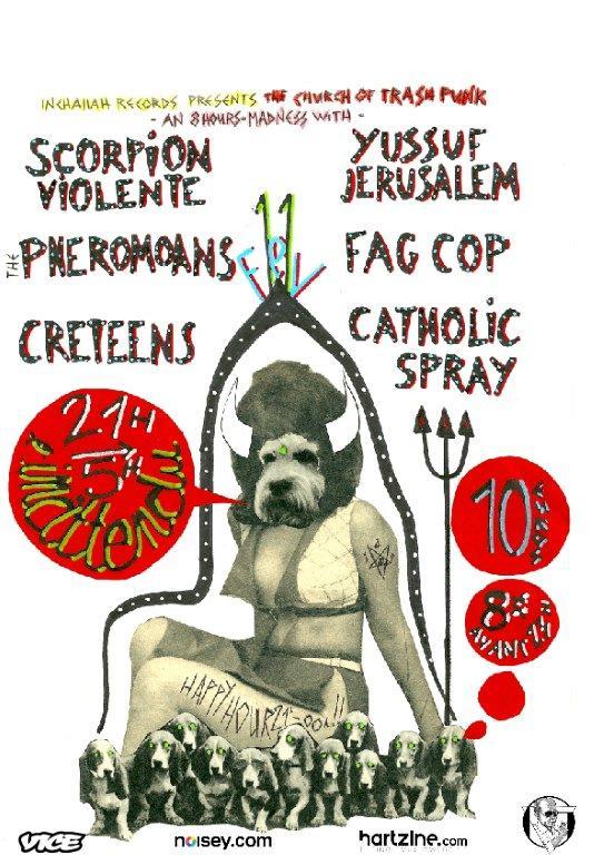 Concours : Yussuf Jerusalem, Catholic Spray, Fag Cop, Scorpion Violente, Creteens et Pheromoans le 11 février à l’Inattendu