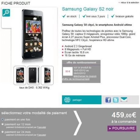 s2 sosh 537x540 369 euros le Samsung Galaxy S2 chez Sosh