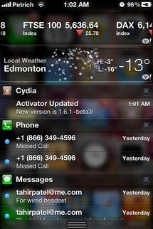 Add-on pour le centre de notifications d’iOS - iPhone...