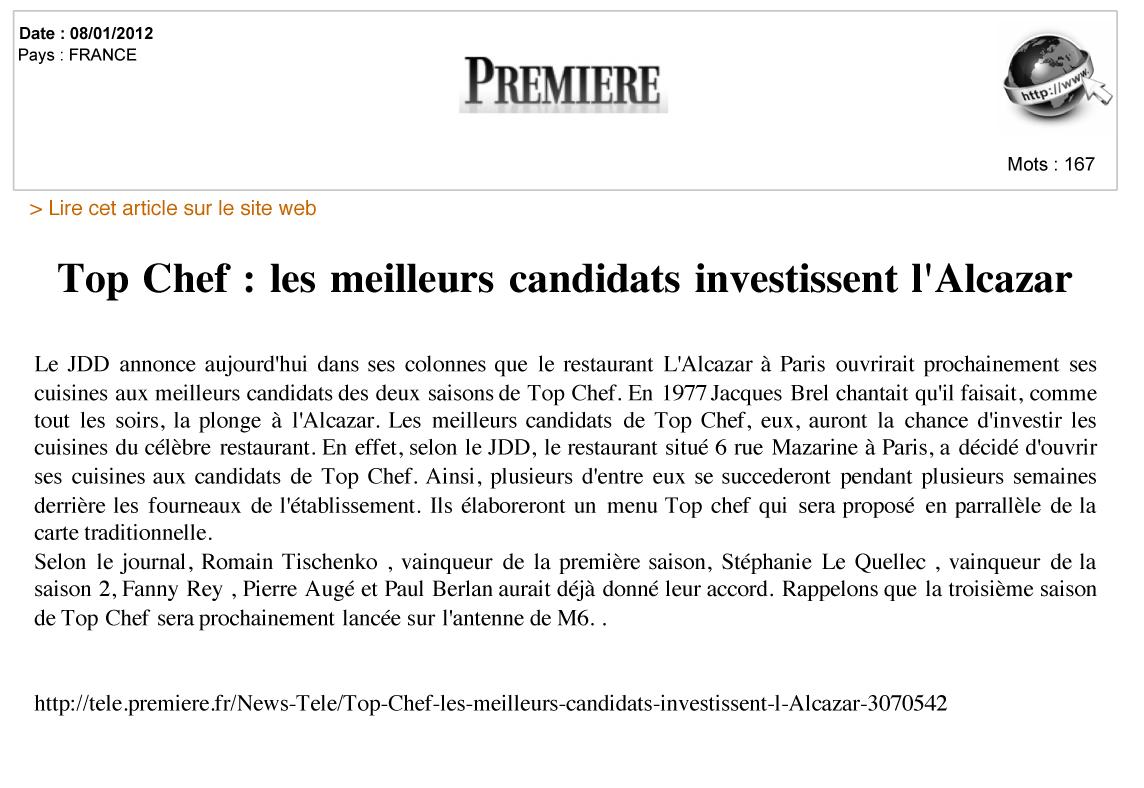 Les meilleurs candidats à l’Alcazar