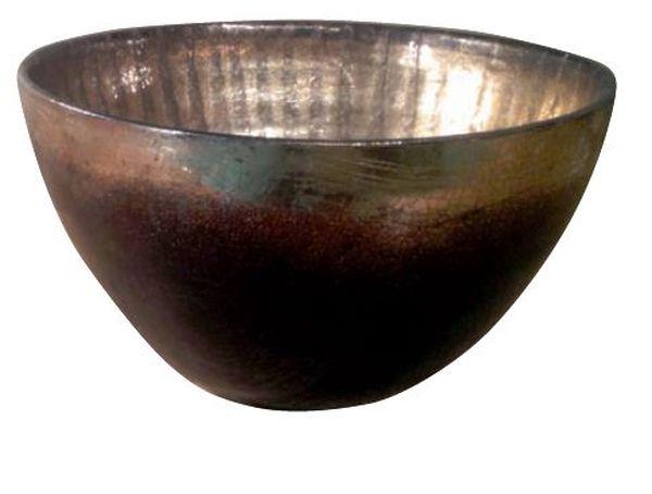  Large coupe en céramique à fond brun cachou brillant 1932 de Jean Besnard   Céramique Design & Moderne