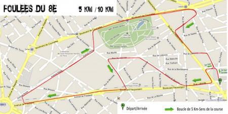 Foulées du 8ème - Parcours Course : Les foulées du 8ème – 29/01/12 – Paris