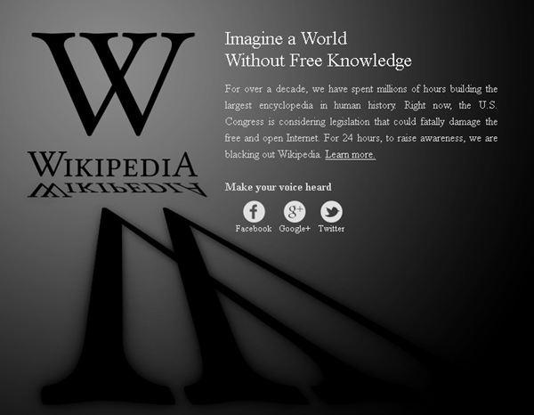 wikipedia1 Chronique du WE : SOPA, Megaupload... La guerre avance t elle ?