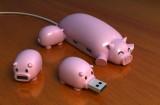 pig buddies usb hub usb drives 02 160x105 Pig Buddies : Hub & clés USB pour égailler votre bureau