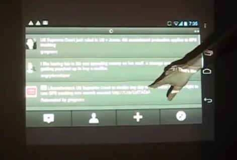 Android Kinect Projector Kinect, Android et un vidéo projecteur 