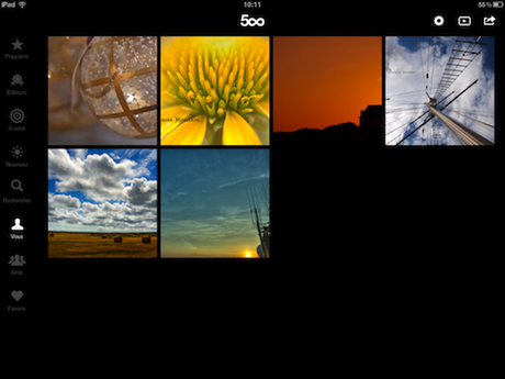 500 Px sur Ipad l’application