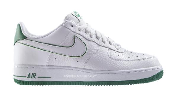 Nike Air Force 1 Black/Action-Red & White/Green dispos