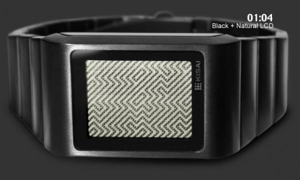 optical illusion black watch2 600x360 Montre Tokyoflash Kisai : afficher lheure à travers une illusion optique