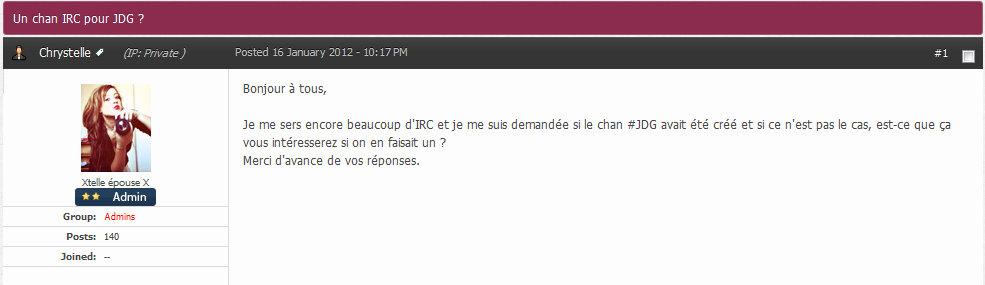 JDG forum Vous nêtes pas encore allé sur le forum du JDG ?