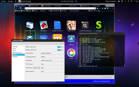 Holo, un thème Android Ice Cream Sandwich pour Gnome Shell