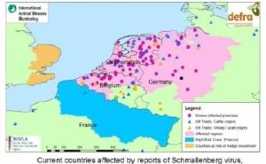 Le virus SCHMALLENBERG envahit l’Europe: Point sur les zones de risque – ECDC- DEFRA