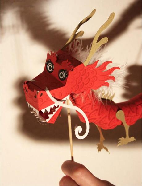 Papertoy Dragon 2012 de Tina Kraus (x 4)