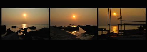 Coucher de soleil à Karimunjawa, Java, Indonésie.