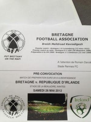 Football : l'Équipe de Bretagne ne rencontrera pas l'Équipe d'Irlande en mai prochain
