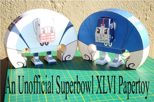 Papertoys Superbowl XLVI (x 2)