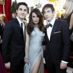 Actors Darren Criss, Lea Michele and Kevin McHale arrive at the 18th annual Screen Actors Guild Awards in Los Angeles