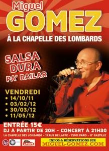 Concert salsa de Miguel Gomez à la Chapelle des Lombards le 3 Février 2012
