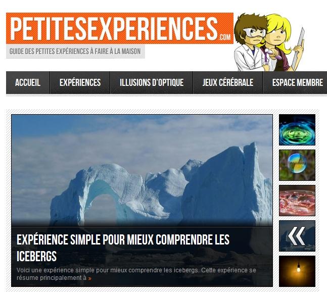Le site du mercredi : www.petitesexperiences.com