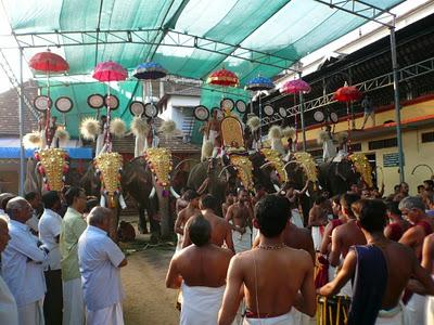 La fête du temple à Cochin