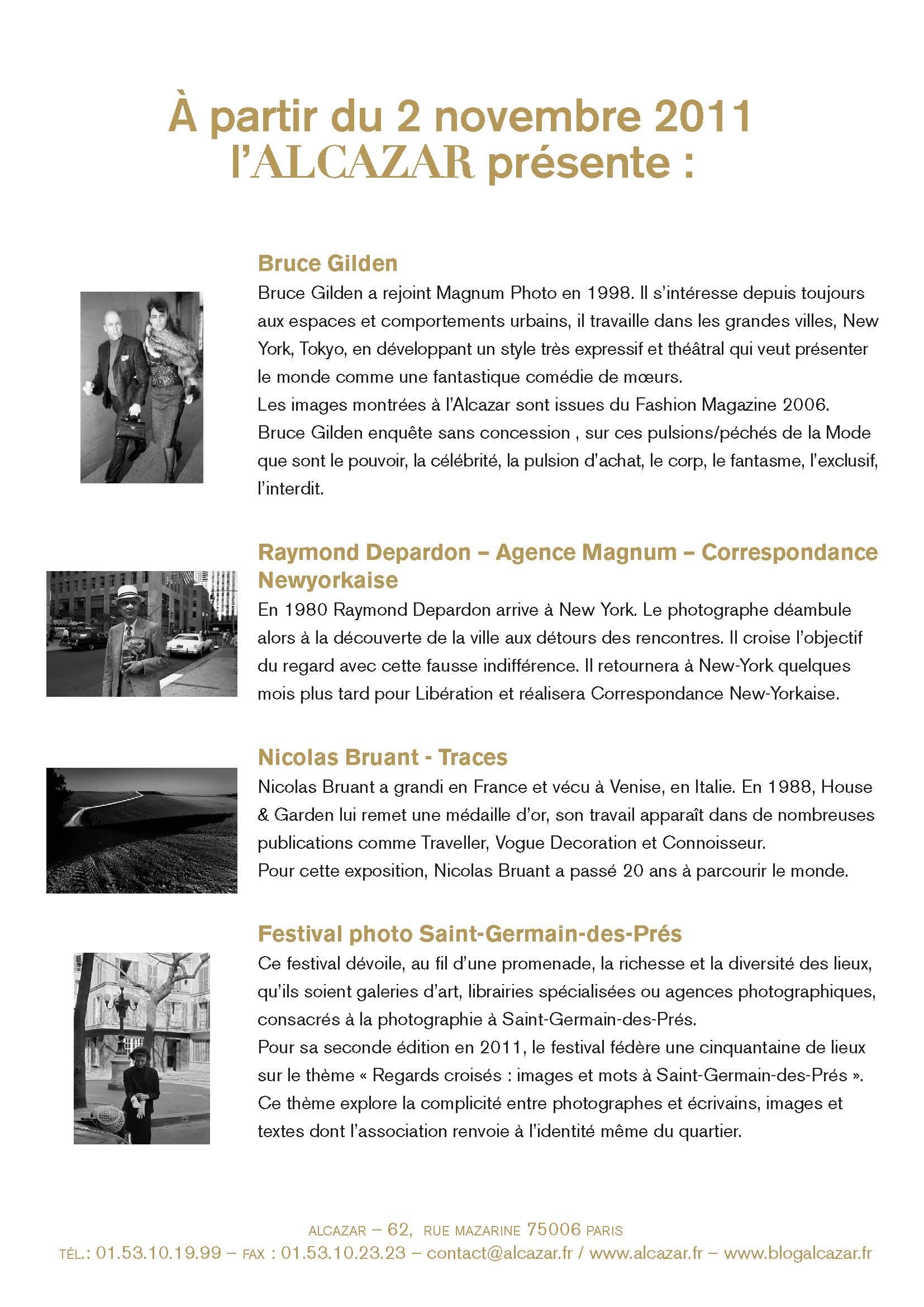 Expositions de photos à l’Alcazar