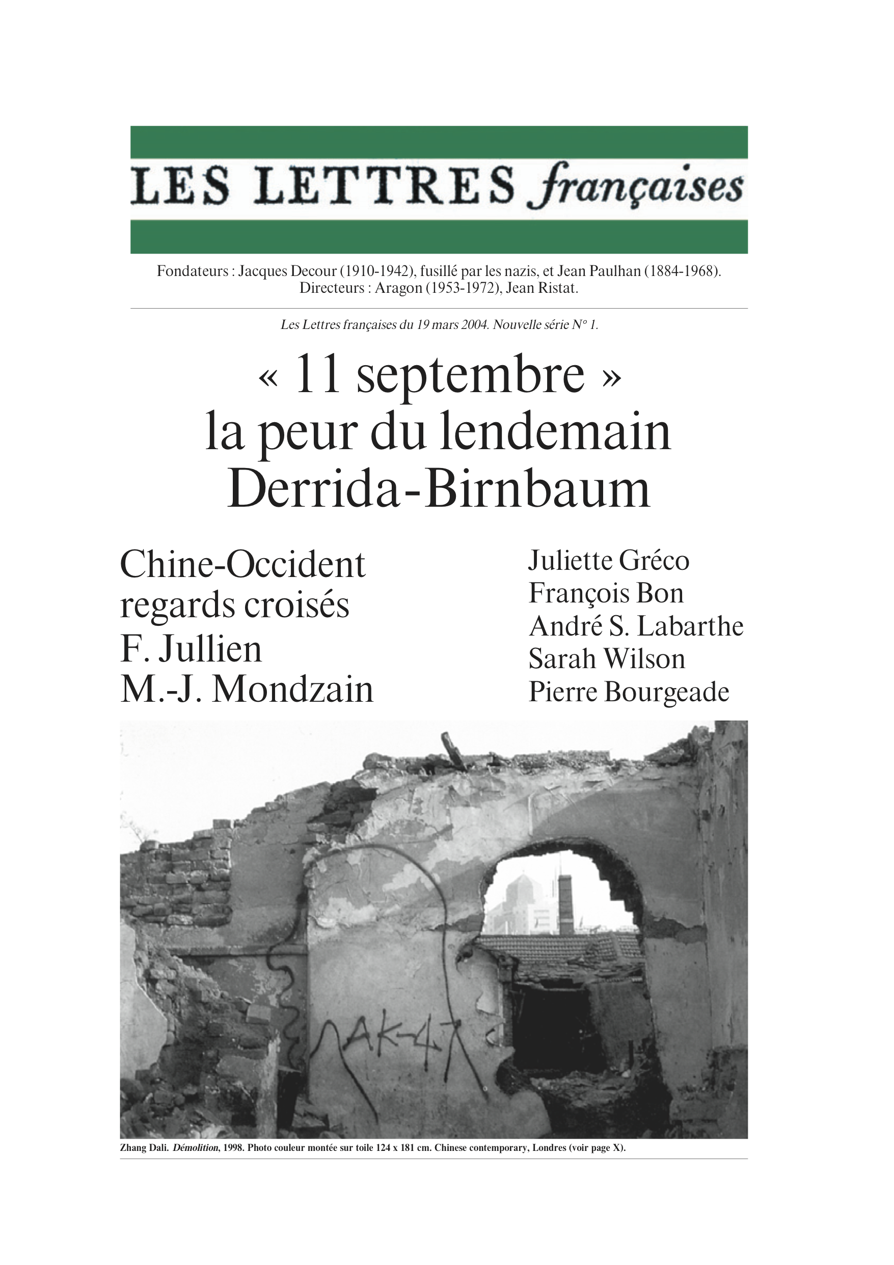 Les LEtters Françaises, revue littéraire et culturelle