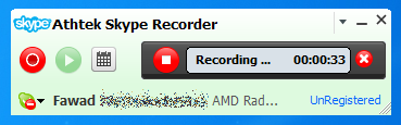 Skype Recorder Interface