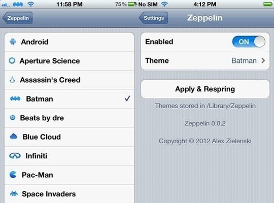 Zeppelin, pour changer le logo de l'opérateur de votre iPhone...