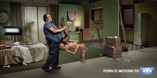 Annonce publicitaire pour le changement de domaine des sites pornographiques 
