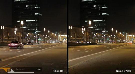Le match Nikon D7000 contre Nikon D4 : basse lumière en vidéo