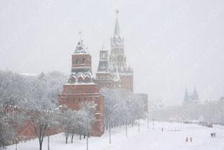 Echecs à Moscou : le Kremlin sous la neige 