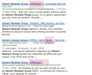Domain Renewal Group Arnaque