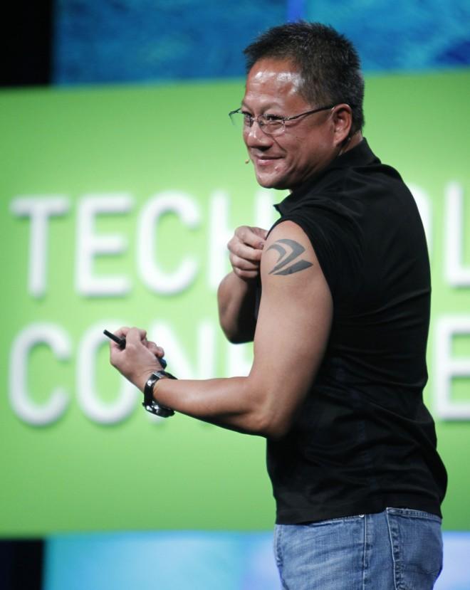 46059 nvidia president and ceo jen hsun huang displays a tattoo du Ticket dentrée à 1000 dollars pour le futur haut de gamme chez Nvidia ?