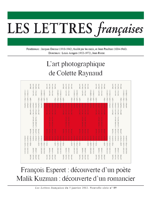 revue culturelle et littéraire les lettres françaises N°88 - Janvier 2012