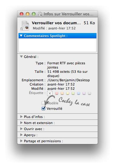 Gérer le verrouillage des documents dans Mac OS X Lion
