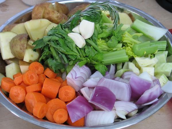 légumes pour bouillon alcalinisant