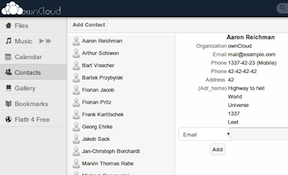 owncloud - contacts