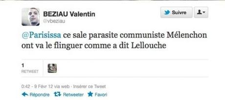 un militant UMP menace de mort Jean-Luc Mélenchon #antifa