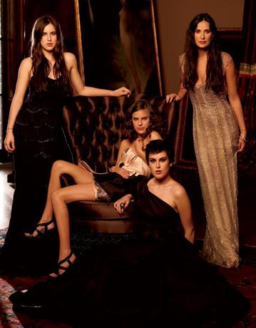 Demi Moore et ses filles dans le magazine Harper’s Bazaar