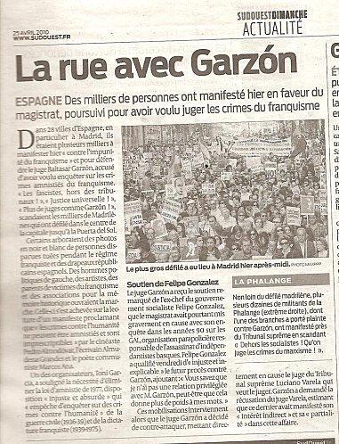 le pouvoir espagnol évince Garzon, avec le soutien de l’extrême-droite