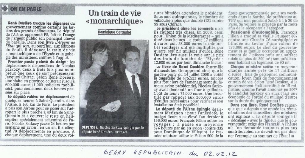 [France Sarkozyste] Le Président de la République a un train de vie “monarchique”