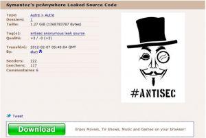 Le code source de pcAnywhere a été publié par Les Anonymous