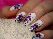 Grosses fleurs fuschia tourbillon