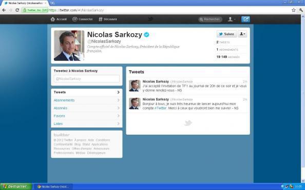 Nicolas Sarkozy déboule sur Twitter et entame avec un mensonge
