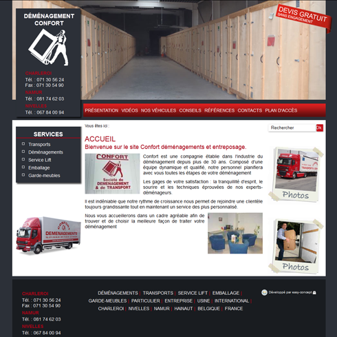 Mise en ligne du site Déménagement confort