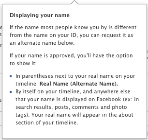 Displaying your name Facebook va passer les comptes des personnalités au peigne fin