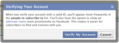 Verifying your account Facebook Facebook va passer les comptes des personnalités au peigne fin