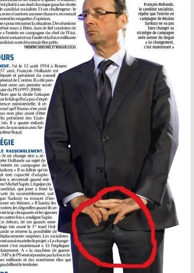 Hollande se fait photographier braguette ouverte